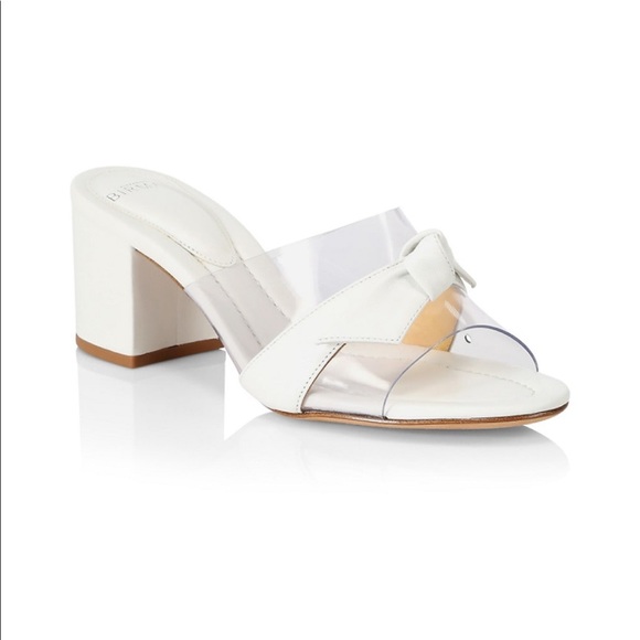 NIB Alexandre Birman Clarita Bow PVC & Leather Mules 38 - Picture 1 of 6